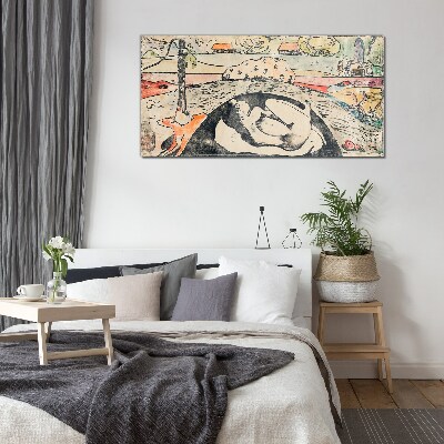 Tableau imprimé sur verre Une scène d'un paysage rural