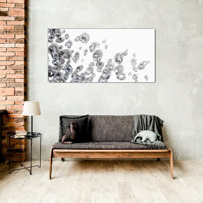 Tableau imprimé sur verre Pluie de cristaux scintillants