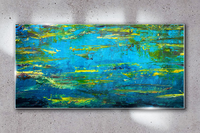 Tableau verre imprimé Vagues turquoise et verdure