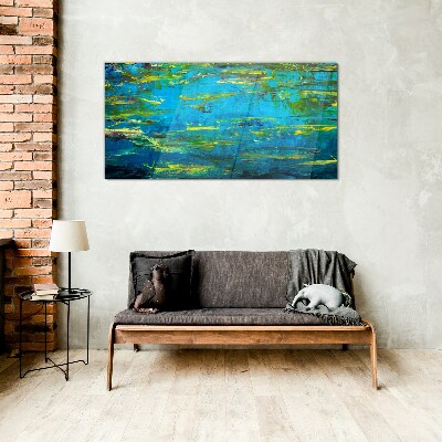 Tableau verre imprimé Vagues turquoise et verdure
