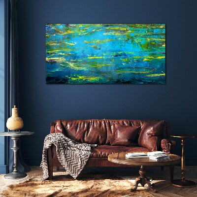 Tableau verre imprimé Vagues turquoise et verdure