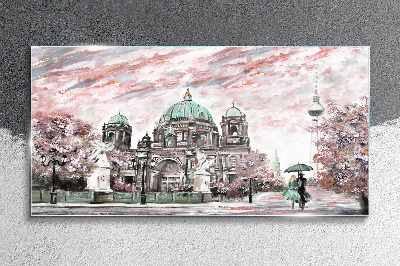 Tableau verre imprimé L'architecture berlinoise aux couleurs printanières