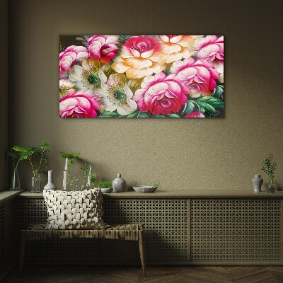 Tableau sur verre floraison des fleurs