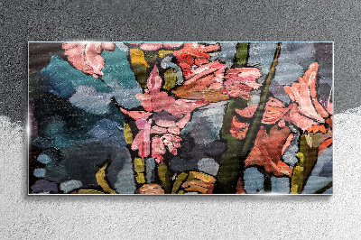 Tableau imprimé sur verre Un paysage floral aux tons roses