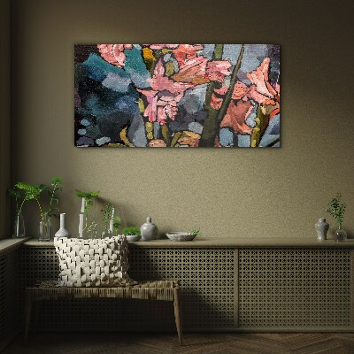 Tableau imprimé sur verre Un paysage floral aux tons roses