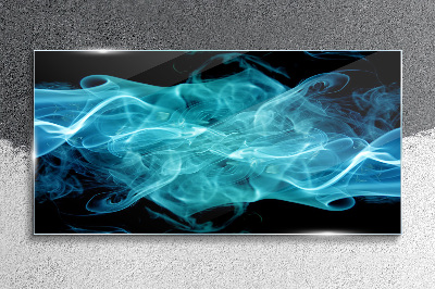 Tableau verre imprimé Une vague de fumée bleue