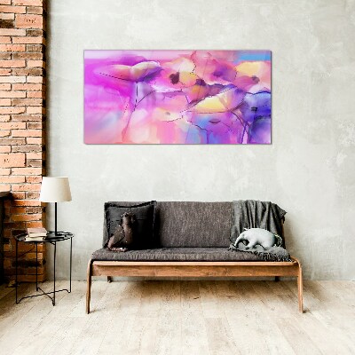 Tableau sur verre Rêves floraux dans des tons de rose