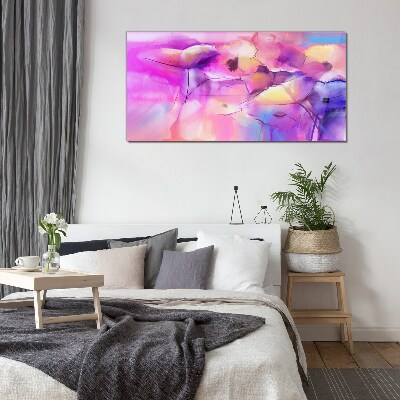 Tableau sur verre Rêves floraux dans des tons de rose