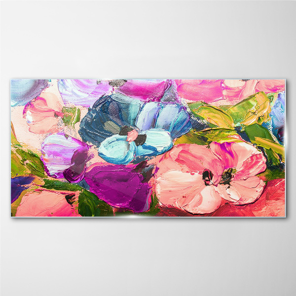 Tableau verre imprimé Une émeute florale de couleurs