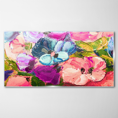 Tableau verre imprimé Une émeute florale de couleurs