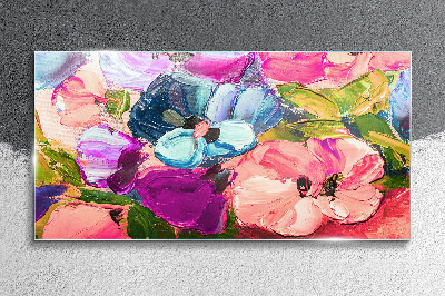 Tableau verre imprimé Une émeute florale de couleurs