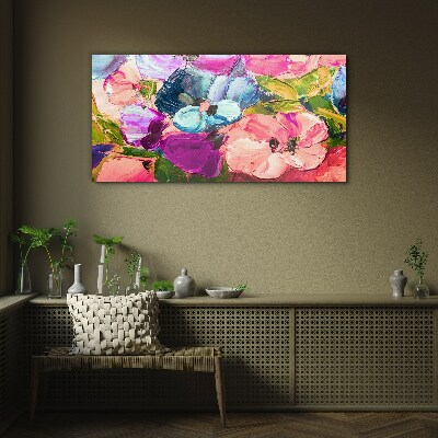 Tableau verre imprimé Une émeute florale de couleurs