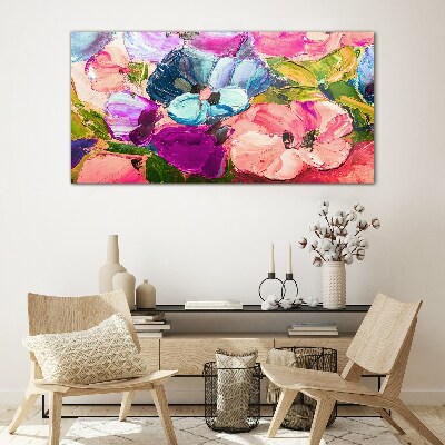 Tableau verre imprimé Une émeute florale de couleurs