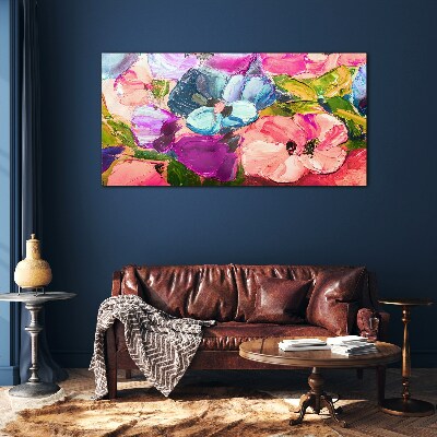 Tableau verre imprimé Une émeute florale de couleurs