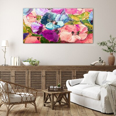 Tableau verre imprimé Une émeute florale de couleurs