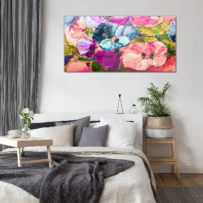 Tableau verre imprimé Une émeute florale de couleurs