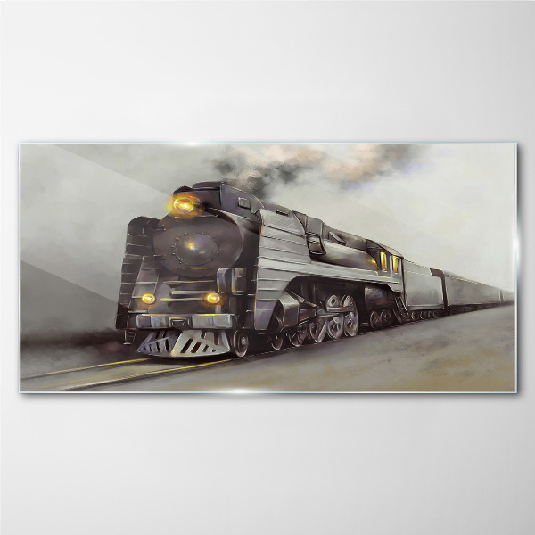 Tableau photo sur verre Une locomotive à vapeur en route vers le passé