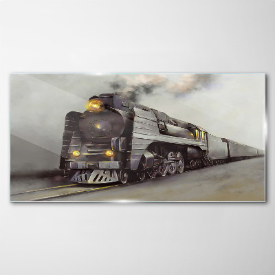 Tableau photo sur verre Une locomotive à vapeur en route vers le passé