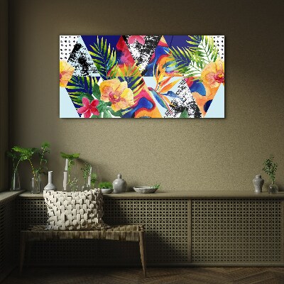 Tableau photo sur verre Mosaïque tropicale de couleurs