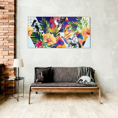 Tableau photo sur verre Mosaïque tropicale de couleurs