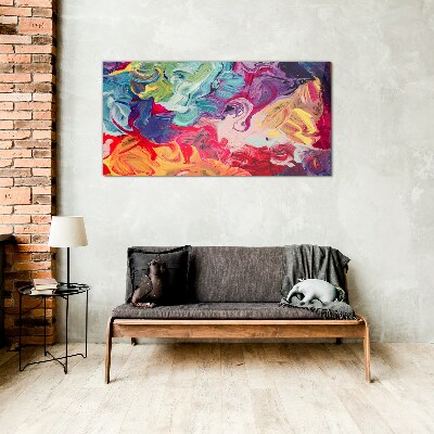 Tableau en verre Un tourbillon coloré d'émotions