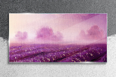 Tableau photo sur verre Paysage violet au matin