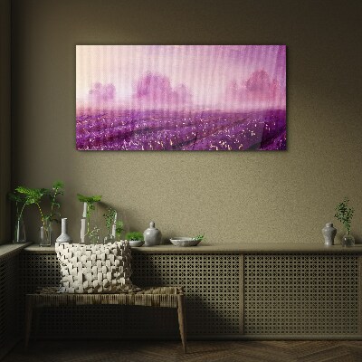 Tableau photo sur verre Paysage violet au matin