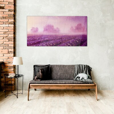 Tableau photo sur verre Paysage violet au matin