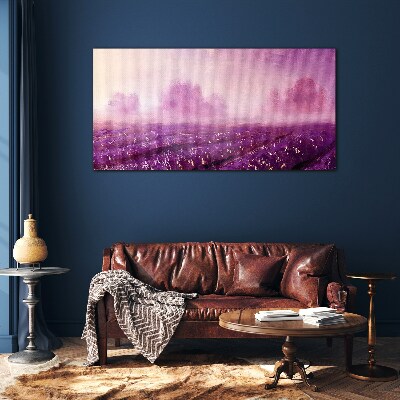 Tableau photo sur verre Paysage violet au matin