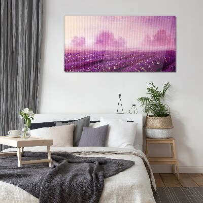 Tableau photo sur verre Paysage violet au matin