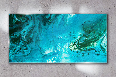 Tableau imprimé sur verre Vagues de l'océan dans le bleu