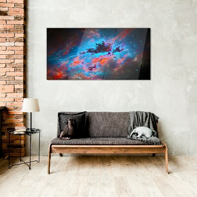 Tableau en verre Danse cosmique des couleurs