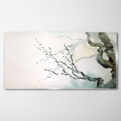 Tableau photo sur verre Branches délicates à l'aquarelle