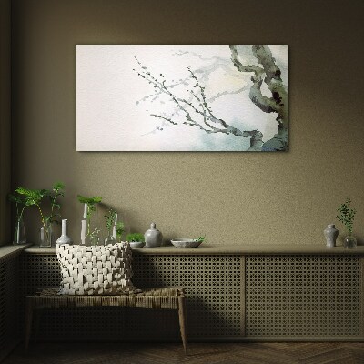 Tableau photo sur verre Branches délicates à l'aquarelle