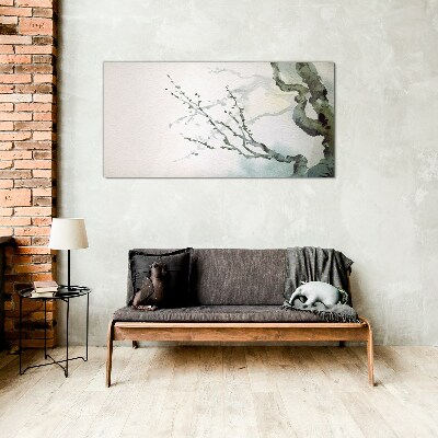 Tableau photo sur verre Branches délicates à l'aquarelle