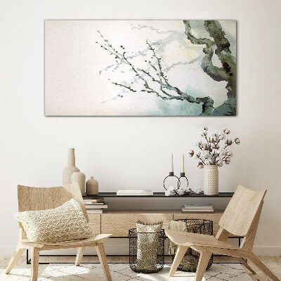 Tableau photo sur verre Branches délicates à l'aquarelle