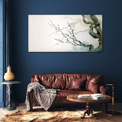 Tableau photo sur verre Branches délicates à l'aquarelle