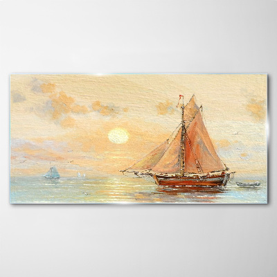 Tableau sur verre Une matinée tranquille en mer