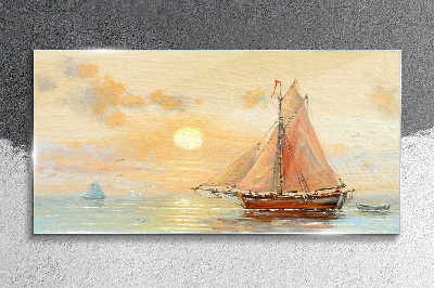 Tableau sur verre Une matinée tranquille en mer