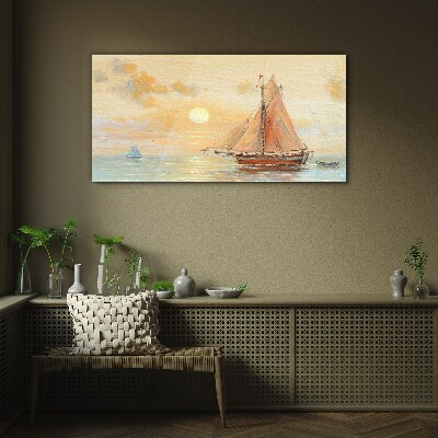 Tableau sur verre Une matinée tranquille en mer