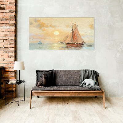 Tableau sur verre Une matinée tranquille en mer