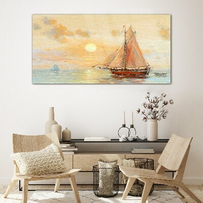 Tableau sur verre Une matinée tranquille en mer