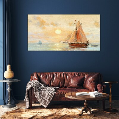 Tableau sur verre Une matinée tranquille en mer