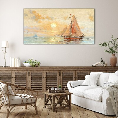 Tableau sur verre Une matinée tranquille en mer