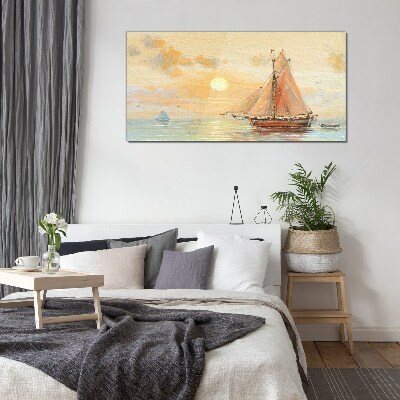 Tableau sur verre Une matinée tranquille en mer