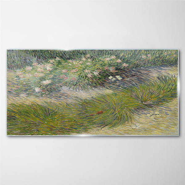 Tableau photo sur verre Fleurs dans l'herbe