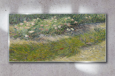 Tableau photo sur verre Fleurs dans l'herbe