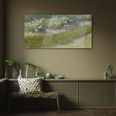 Tableau photo sur verre Fleurs dans l'herbe