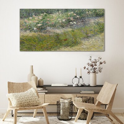 Tableau photo sur verre Fleurs dans l'herbe