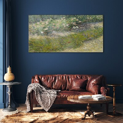Tableau photo sur verre Fleurs dans l'herbe